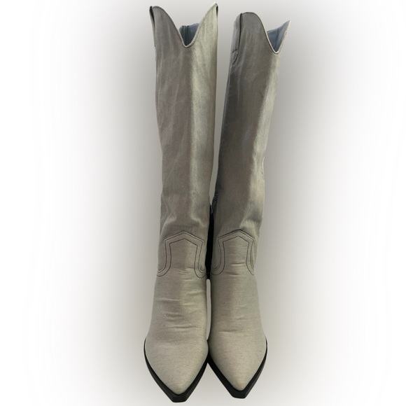 SheIn | Women’s Denim Western Boots – Light Blue Wash | Statement Boots - Picture 7 of 12